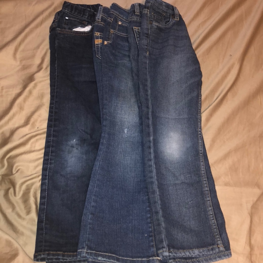 Three Pairs of Dark Blue Jeans for girls